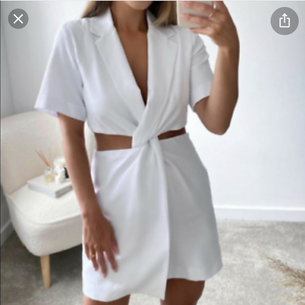Zara white cutout dress (M)